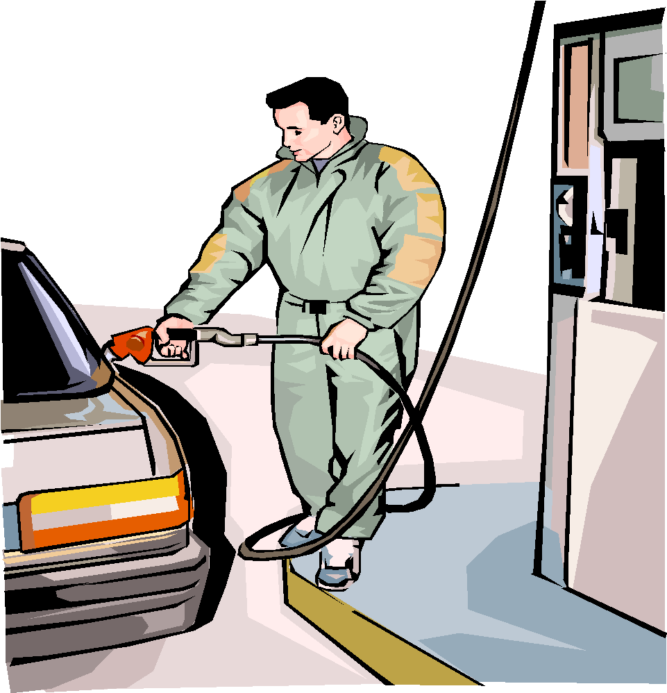 It's a drawing of someone getting gas-meter-canvas